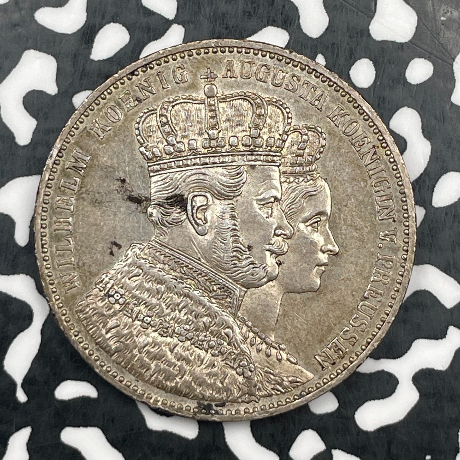 1861 Germany Prussia 1 Thaler Lot#JM1864 Silver! High Grade! Beautiful!