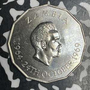 1969 Zambia 50 Ngwee Lot#T6275 High Grade! Beautiful! F.A.O.