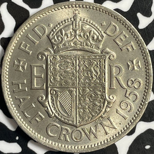 1958 Great Britain 1/2 Crown Half Crown Lot#D8983 High Grade! Beautiful!