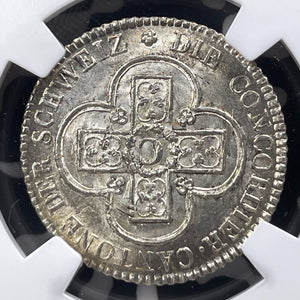 1826 Switzerland Bern 2 1/2 Batzen NGC MS66 Lot#G9104 Silver! Gem BU!