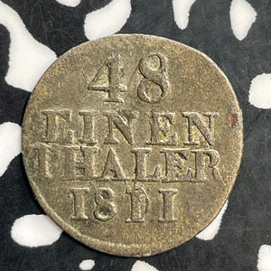 1811 Germany Saxony 1/48 Thaler Lot#T0006 Silver!