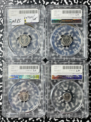 1937 Great Britain 4x Coin Maundy Set PCGS (PR65-66) Lot#MK85 Silver! Gem BU!
