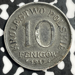 1917 Poland 10 Fenigow Lot#E5426