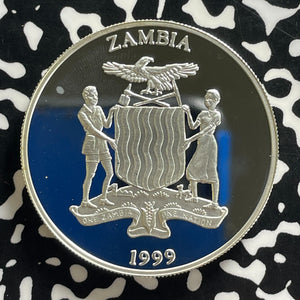 1999 Zambia 5000 Kwacha Lot#JM0134 Large Silver! Proof! Elephants