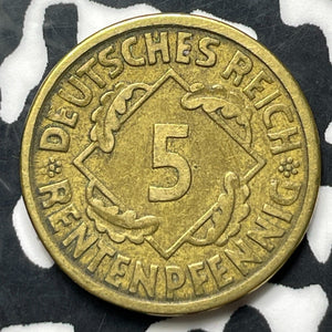 1923-A Germany 5 Rentenpfennig (5 Available) (1 Coin Only)