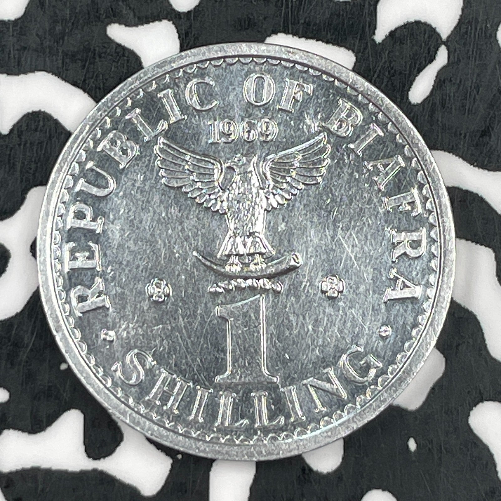 1969 Biafra 1 Shilling Lot#JM1466 High Grade! Beautiful! Scarce!