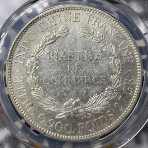 1905-A French Indo-China 1 Piastre PCGS Cleaned-AU Detail Lot#MK99 Silver!