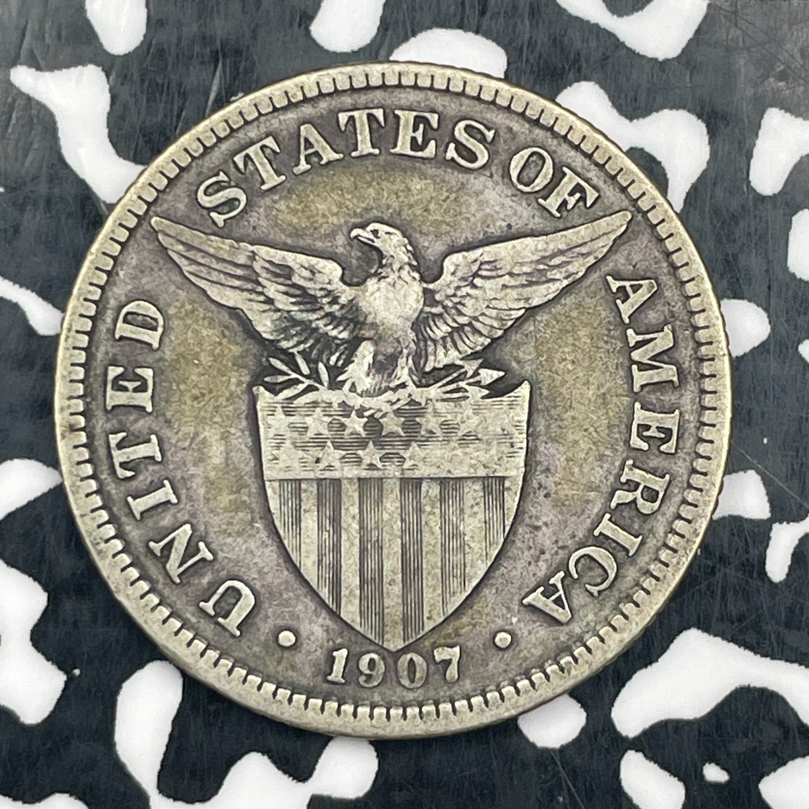 1907 U.S. Philippines 50 Cent Lot#N3291 Silver!