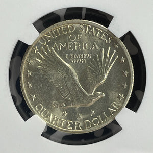 1926 U.S. 25 Cents Standing Liberty Quarter NGC MS61 Lot#G865 Silver! Nice UNC!