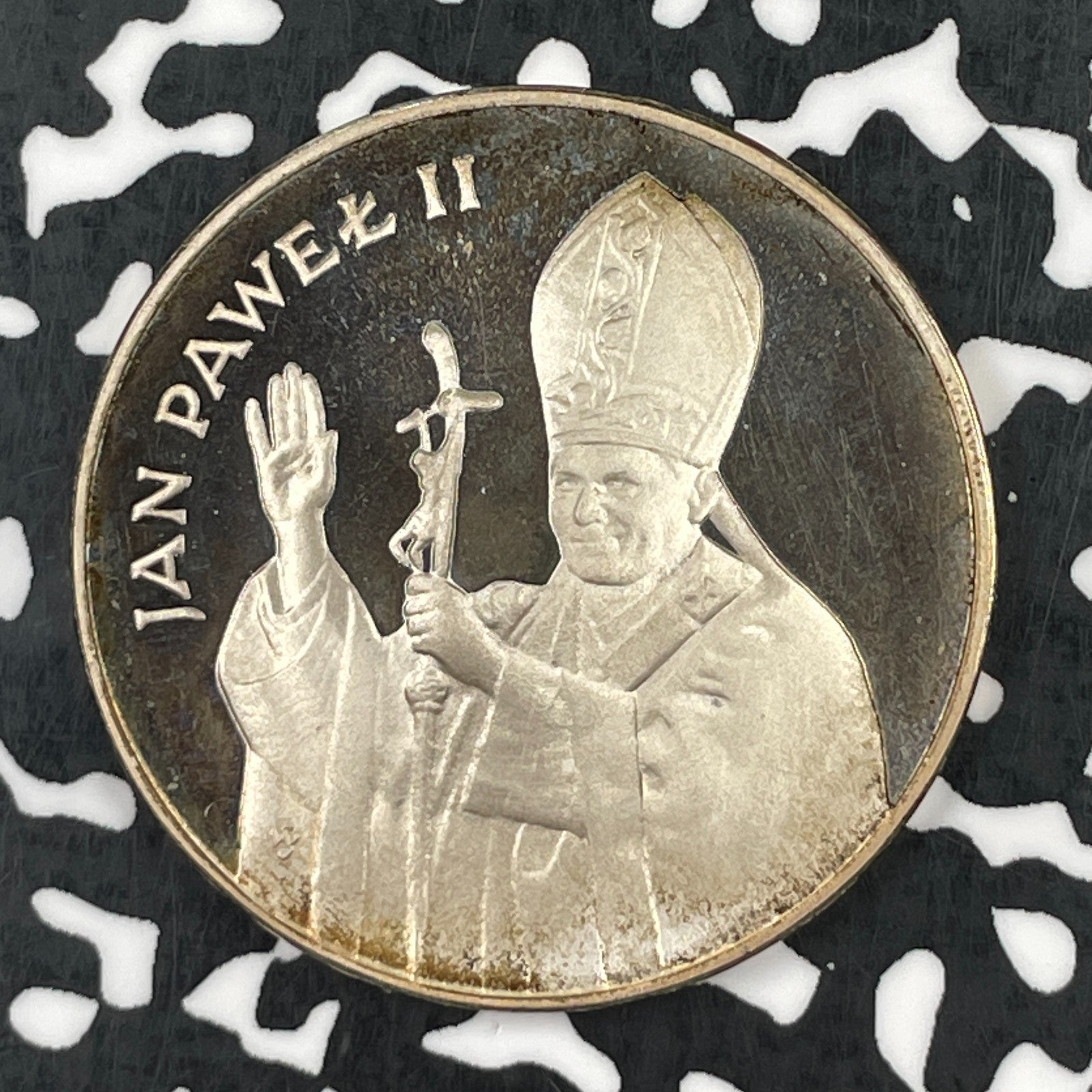 1987 Poland Pope John Paul II 10,000 Zlotych Lot#JM1505 Silver! Proof!