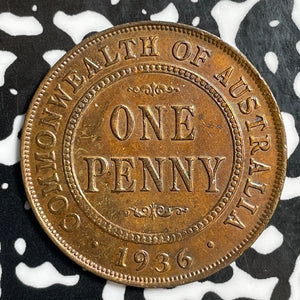 1936 Australia 1 Penny Lot#E5766 Nice Detail, Old Cleaning