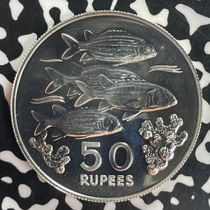 1978 Seychelles 50 Rupees Lot#T8163 Large Silver Coin! Proof!