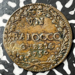 1750 Papal States Gubbio 1 Baiocco Lot#JM7531 Scarce!