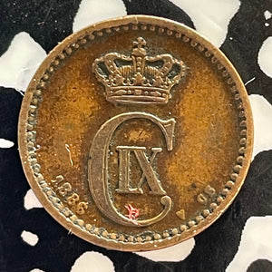 1886 Denmark 1 Ore Lot#T3065 Nice! Key Date!