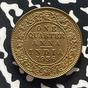 1936 India 1/4 Anna Lot#T5677 High Grade! Beautiful!