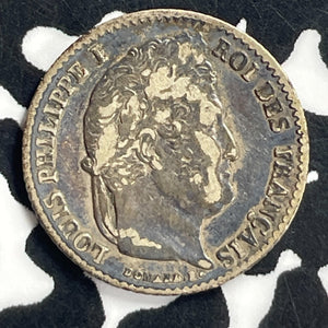 1843-B France 1/4 Franc Lot#T7158 Silver! Nice!