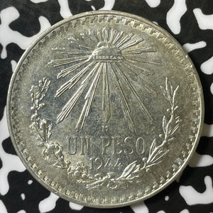 1944 Mexico 1 Peso Lot#E5018 Silver! High Grade! Beautiful!