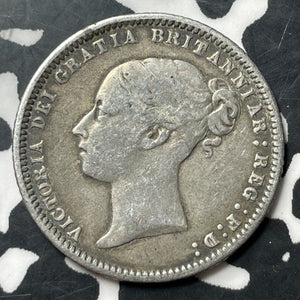 1873 Great Britain 6 Pence Sixpence Lot#E6872 Silver! Die#17