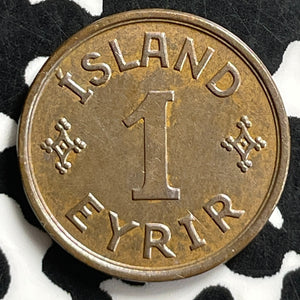 1939 Iceland 1 Eyrir Lot#T5832 High Grade! Beautiful!
