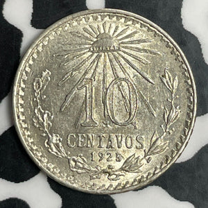 1925 Mexico 10 Centavos Lot#E9727 Silver! High Grade! Beautiful!