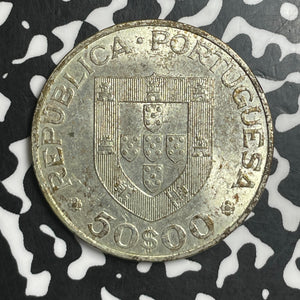 1969 Portugal 50 Escudos Lot#T6708 Silver! High Grade! Beautiful!