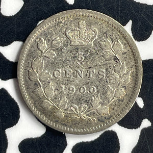 1900 Canada 5 Cents Lot#JM9632 Silver! Round '0'