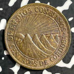 1943 Nicaragua 10 Centavos Lot#E7378 Beautiful Toning!