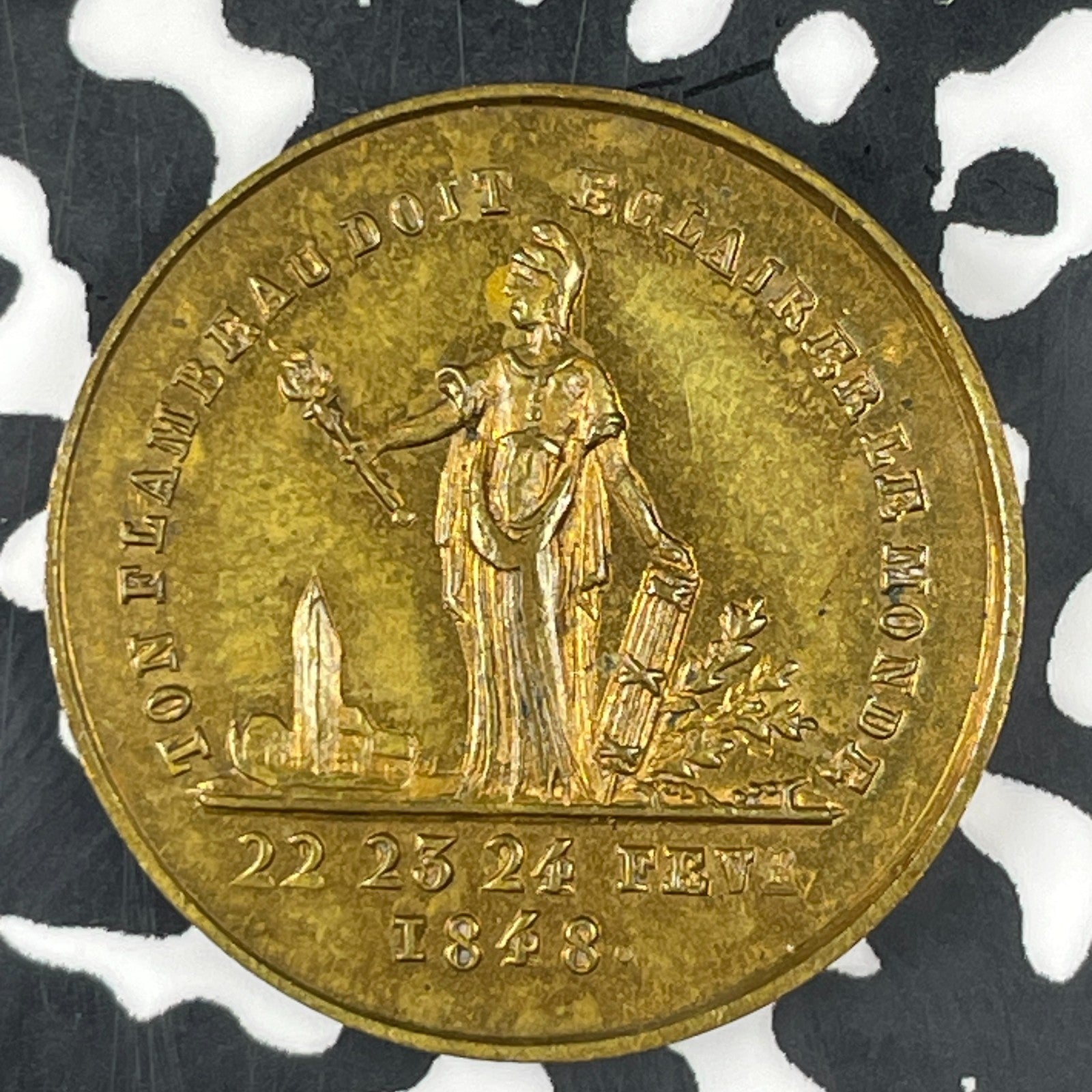 1848 France Fallen Revolutionaries Medalet Lot#C9869 24mm