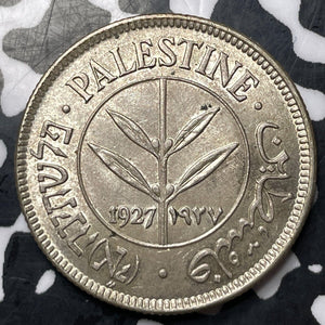 1927 Palestine 50 Mils Lot#JM8387 Silver! High Grade! Beautiful!