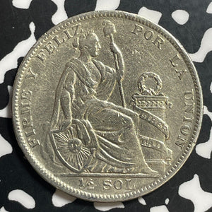 1927 Peru 1/2 Sol Half Sol Lot#T1719 Silver!