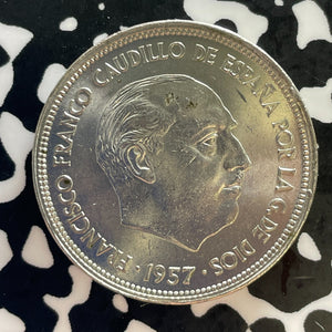 1957 (67) Spain 25 Pesetas Lot#T3014 High Grade! Beautiful!