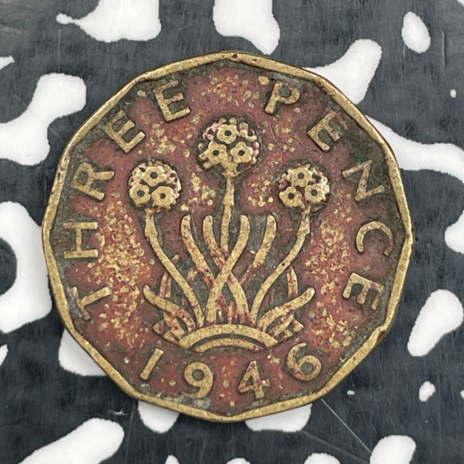 1946 Great Britain 3 Pence Threepence Lot#N2157 Key Date!