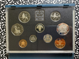 1992 Great Britain 9x Coin Proof Set Lot#B2651 With Silver! With Case & C.O.A.