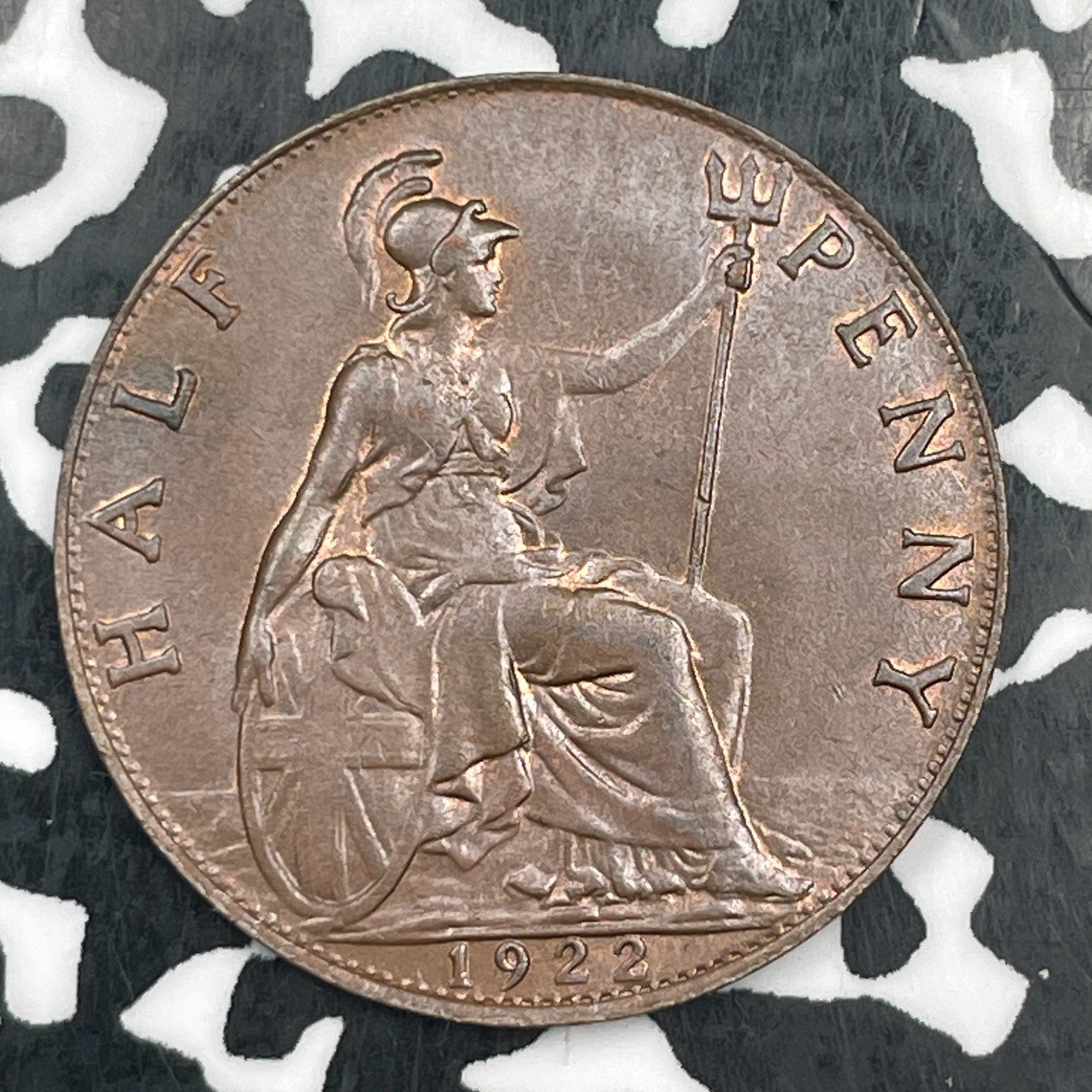 1922 Great Britain 1/2 Penny Half Penny Lot#F9244 High Grade! Beautiful!