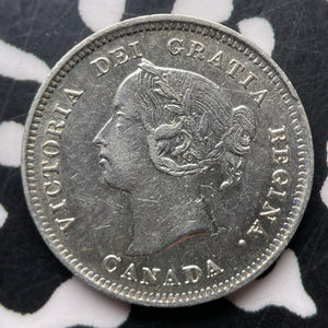 1889 Canada 5 Cents Lot#JM9030 Silver! Beautiful Detail, Old Cleaning