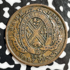1844 Lower Canada Montreal 1/2 Penny Half Penny Token Lot#E6114