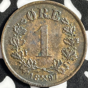1897 Norway 1 Ore Lot#D8866 Nice!