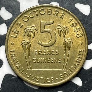 1959 Guinea 5 Francs Lot#MK226 High Grade! Beautiful!