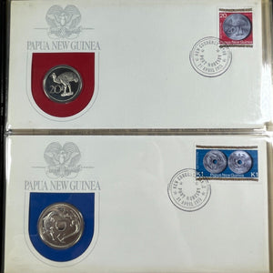 1975 Papua New Guinea 8x Coin/FDC Proof Set Lot#B2197 Silver! With Case & C.O.A.