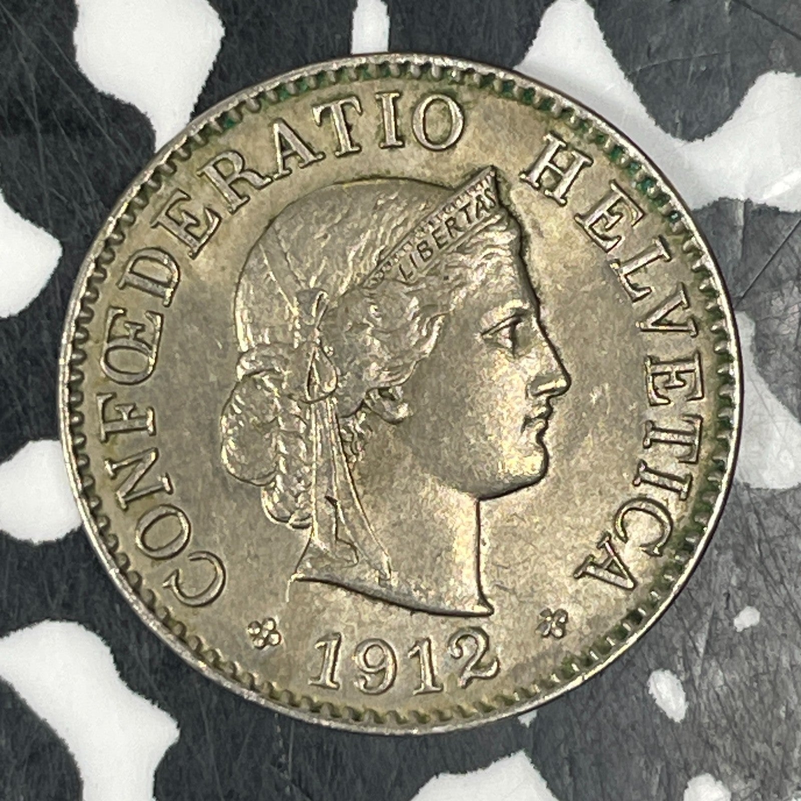 1912 Switzerland 5 Rappen Lot#C7120 High Grade! Beautiful!