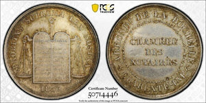 "1835" France Notaries Of La Rochelle Jeton PCGS MS63 Lot#G9437 Silver!