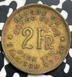 1946 Belgian Congo 2 Francs Lot#T9869