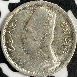 1929 Egypt 2 Piastres Lot#D8986 Silver! High Grade! Beautiful!