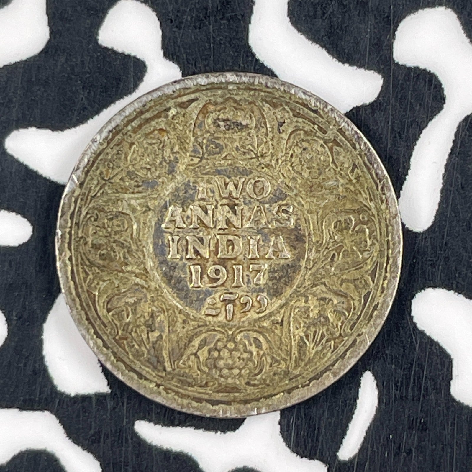 1917 India 2 Annas Lot#F4482 Silver!