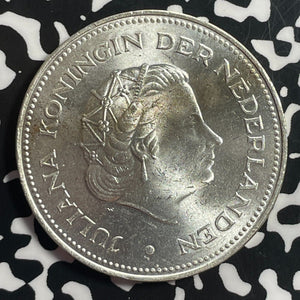 1970 Netherlands 10 Gulden Lot#T1100 Large Silver Coin! High Grade! Beautiful!