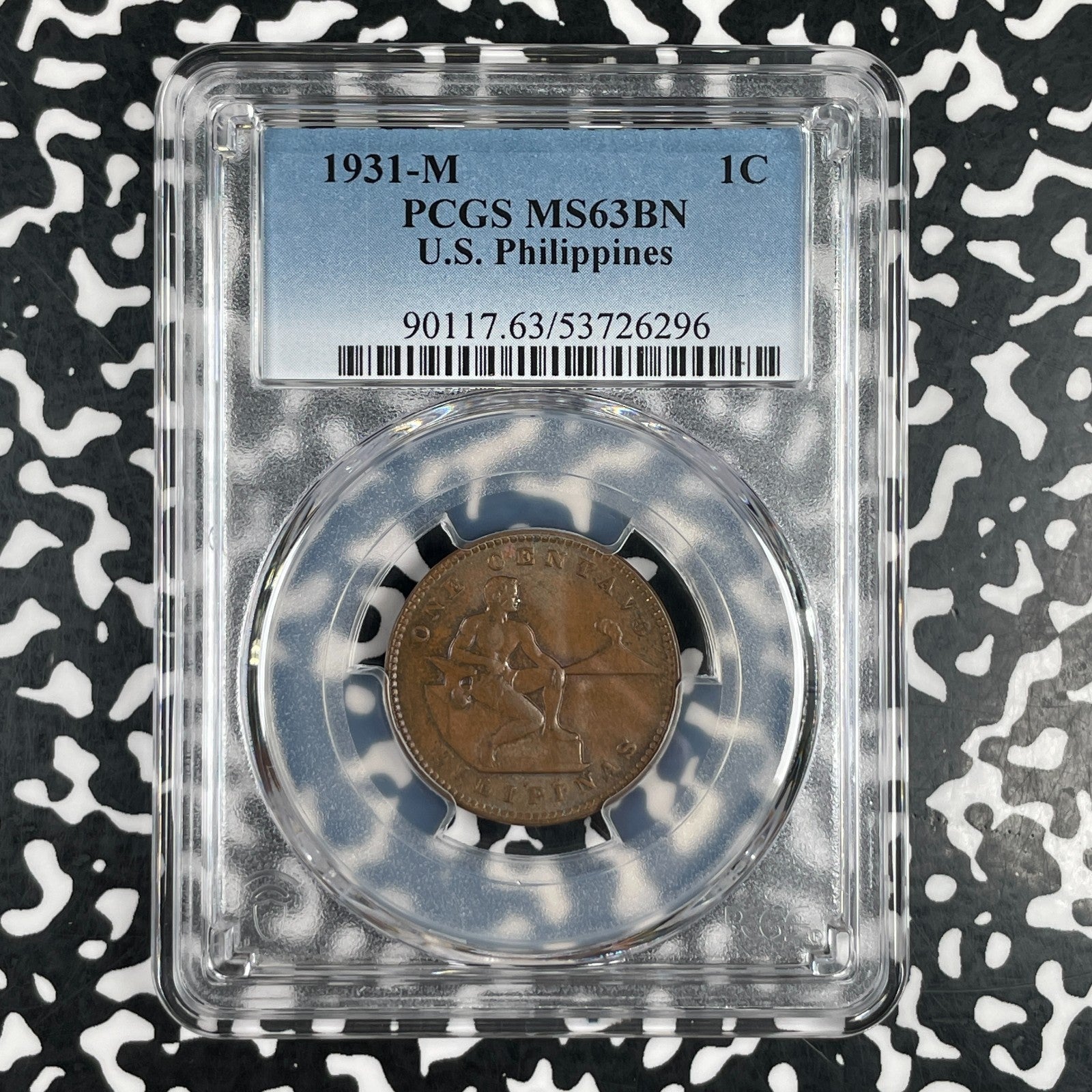 1931-M U.S. Philippines 1 Centavo PCGS MS63BN Lot#G3842 Choice UNC!