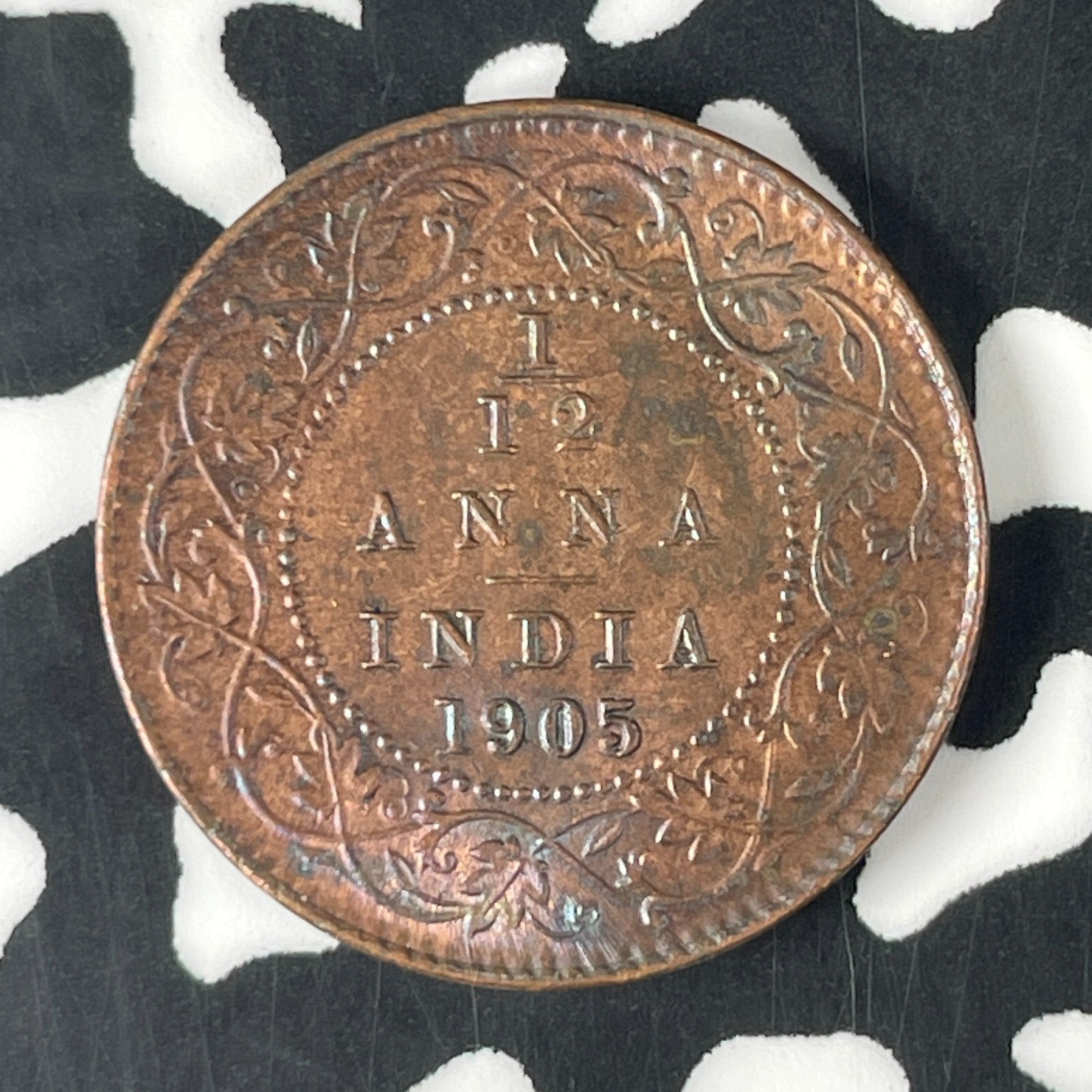 1905 India 1/12 Anna Lot#F0512 High Grade! Beautiful!
