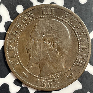 1853-W France 5 Centimes Lot#E7671