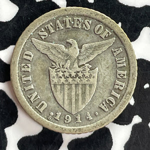 1914-S U.S. Philippines 10 Centavos Lot#T7367 Silver!