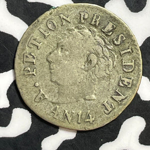 AN 14 (1817) Haiti 12 Centimes Lot#T1248 Silver!